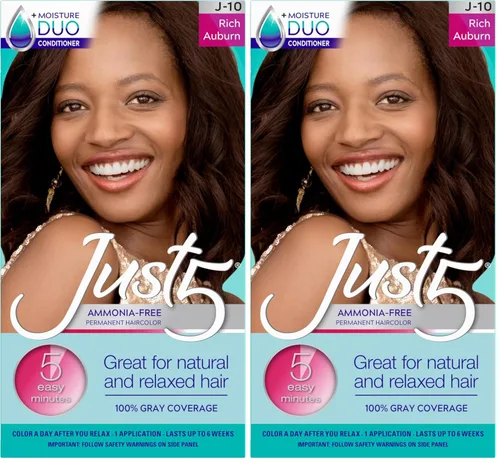 Miniatura 11 de Just 5 Tinte permanente para el cabello de las mujeres en 5 minutos con acondicionador, coloración del cabello gris para las mujeres - Negro azabache