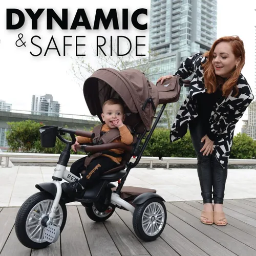 Miniatura 5 de Bentley Kids Trike, bicicleta para niños pequeños 6 en 1, con licencia oficial y diseñada por Bentley Motors Reino Unido; este triciclo de bebé a