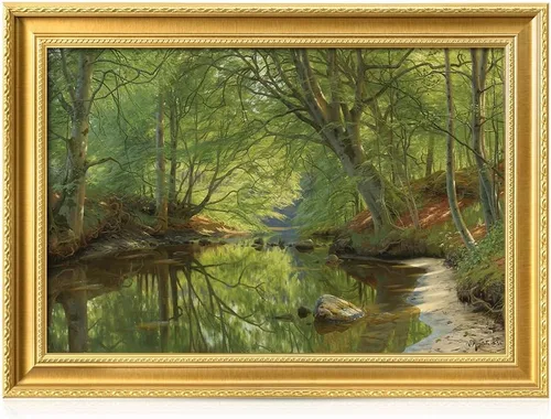 Miniatura 45 de DECORARTS - Impresiones de Giclee de Lirios de Agua de Claude Monet, Arte de Pared Enmarcado con Marco de Madera Maciza, Decoración de Jardín
