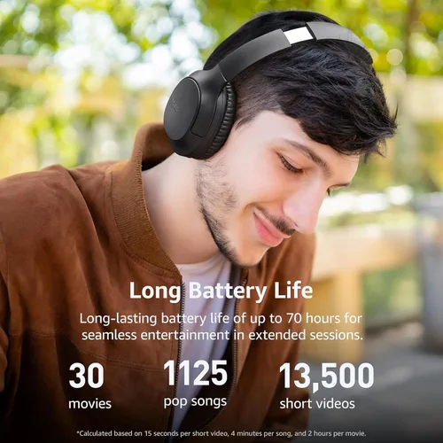 Miniatura 4 de TOZO HA1 Auriculares Bluetooth 5.4 Over Ear, 70H de Reproducción con Micrófono, Auriculares Inalámbricos Plegables, Sonido Estéreo de Graves