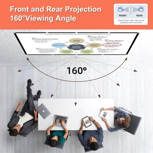 Miniatura 6 de TOWOND Pantalla de proyección de 100 pulgadas para interiores y exteriores, lavable, antiarrugas, 16:9, HD, pantalla de películas delanteras