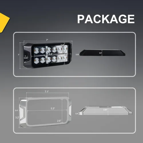 Miniatura 6 de Agrieyes Luces estroboscópicas ámbar 2 en 1, con luz de posición roja, luces intermitentes de base de aluminio para vehículos de rescate, luces LED