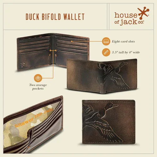 Miniatura 2 de HoJ Co. DUCK - Cartera plegable para hombre Cartera para hombre deportista al aire libre Cuero de grano completo pulido a mano Cartera delgada