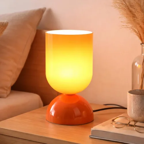 Miniatura 10 de Lámpara de mesa de cristal moderna de 8.9 pulgadas para sala de estar, lámparas de escritorio regulables para dormitorio, lámpara de mesita de noche