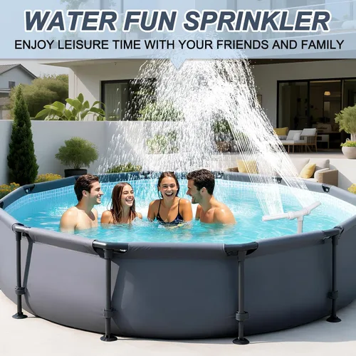 Miniatura 2 de Spray de fuente de cascada para piscina, 2 cabezales de fuente, rociador de agua, temperaturas frescas y cálidas del agua de la piscina, aireador