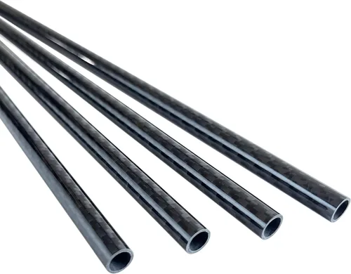 Miniatura 25 de 2 piezas Tubo de Fibra de Carbono 6 mm x 4 mm x 420 mm, 6 ~ 50 mm Disponible, 3 K rollo Envuelto Twill Mate Acabado.