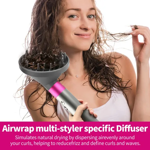 Miniatura 2 de Accesorio difusor mejorado para Dyson Airwrap Styler - Se convierte en boquilla difusora de secador de pelo, 973365-01, gris