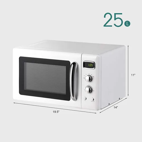 Miniatura 6 de Moccha - Horno microondas grande de 0.9 pies cúbicos, microondas retro de 900 vatios con bloqueo de seguridad para niños, función de descongelación