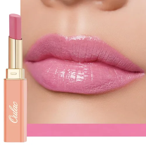 Miniatura 24 de Oulac Lápiz Labial Rosa Hidratante con Brillo - Lápiz Labial Hidratante Bálsamo Labial Tintado Brillante, Acabado Brillante Transparente Jugoso