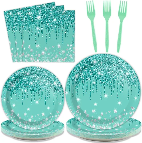 Miniatura 11 de 96 piezas de decoración de fiesta de cumpleaños de dona para el cuarto cumpleaños para 24 invitados Cuatro dulces platos de papel de dona