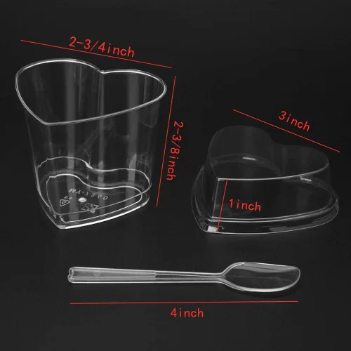 Miniatura 2 de Mini vasos de postre de 4 onzas, vasos de muestra de sabor transparente, 25 piezas reutilizables de plástico para postres + tapa + cuchara