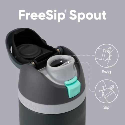 Miniatura 2 de Owala FreeSip - Botella de agua aislada de acero inoxidable con popote para deportes y viajes, sin BPA, 24 onzas, marea brumosa