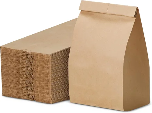 Culinware Bolsas de papel kraft – Bolsas marrones duraderas para aperitivos, almuerzo, sándwich, pasteles, palomitas de maíz, comestibles y