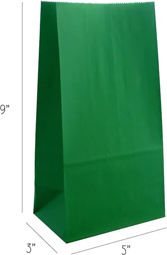 Miniatura 2 de Bolsa de regalo para fiestas, 50 bolsas de papel Kraft para el almuerzo o dulces Verde