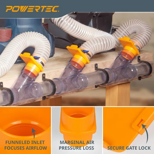 Miniatura 2 de POWERTEC 70294 - Puerta de ráfaga integrada de 2-1/2 pulgadas, resistente a obstrucciones, ajuste de plástico ABS cónico antihuecos para sistemas