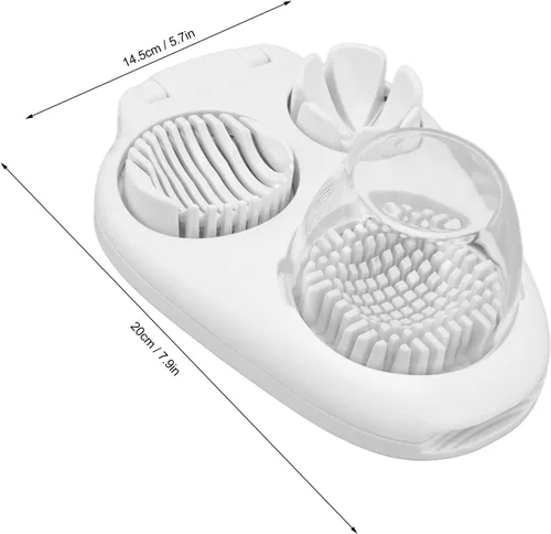 Miniatura 7 de Gavigain Cortador de huevos duros para huevos duros, 3 modos de rebanada, cortador de huevos de acero inoxidable, herramienta resistente para fresa