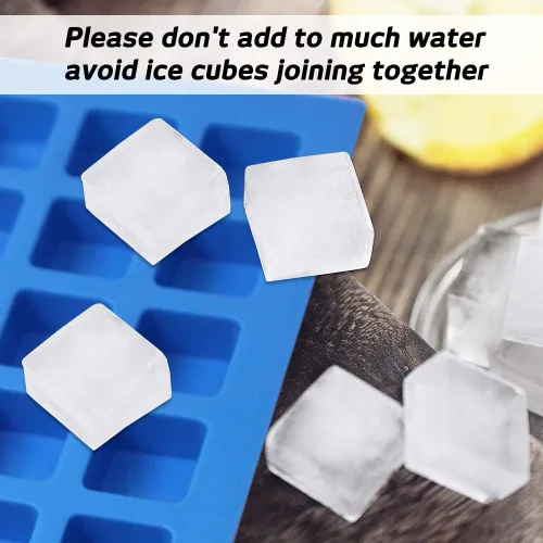 Miniatura 5 de SENHAI 2 paquetes de moldes cuadrados de silicona, 126 cavidades flexibles y antiadherentes para cubitos de hielo, moldes de gelatina de chocolate