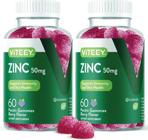 Miniatura 7 de Viteey Gomitas de zinc para hombres y mujeres - Suplementos de zinc 50mg Impulso inmunológico y salud de la piel, vegano, sin gluten, 60