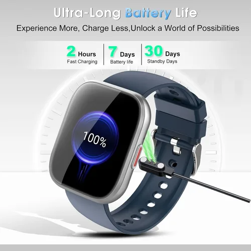 Miniatura 6 de Reloj inteligente aycy para hombre y mujer, Bluetooth, con función de llamada, pantalla táctil HD de 1.85", reloj de fitness con monitor de sueño
