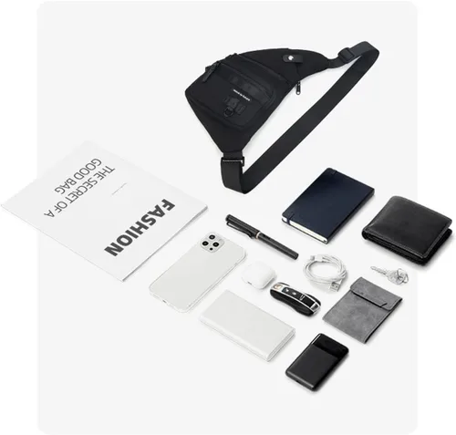 Miniatura 9 de Bolso bandolera antirrobo cruzado en el pecho, mochila de hombro para mujeres y hombres, bolsa de bolsillo personal ligera para senderismo y viajes