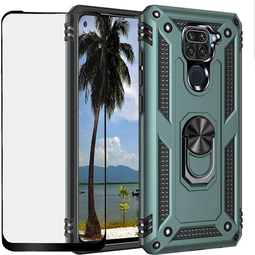 Miniatura 8 de Funda para Xiaomi Redmi Note 9 con protector de pantalla de cristal, híbrida resistente a los arañazos de doble capa, antiarañazos, a prueba