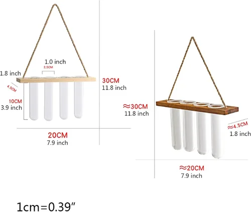Miniatura 7 de Liudan Wall Hanging Planter Glass Terrarium Air Planter Holder Plant Hanger Flower Pot with Frame 4 Tubes for Living Room Indoor Decor Office