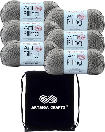 Miniatura 22 de Premier Yarns Anti-Pilling Everyday DK Solids Mist 1107-24 (6 madejas, el mismo lote de tinte) DK Light Worsted #3 Hilo acrílico antibolitas