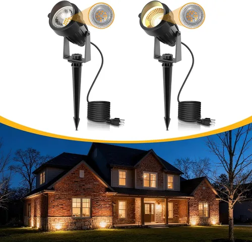 Miniatura 11 de L LOHAS LED Foco Navideño para Exterior, Luces Rojas para Patio, Encendido/Apagado Automático 5W 120V Iluminación de Paisaje para Casa