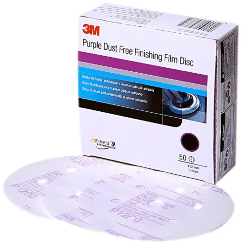 Miniatura 4 de Disco de película para acabado púrpura antipolvo, modelo P1 3769 de 6 pulgadas, de 3M, P1200, 5