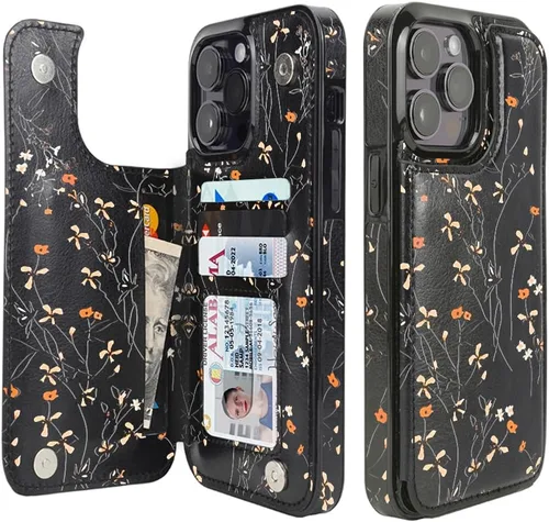 Miniatura 41 de uCOLOR Funda compatible con iPhone 13 Pro Max de 6.7 pulgadas con ranura para tarjetero, función atril, doble cierre magnético y diseño de bloqueo