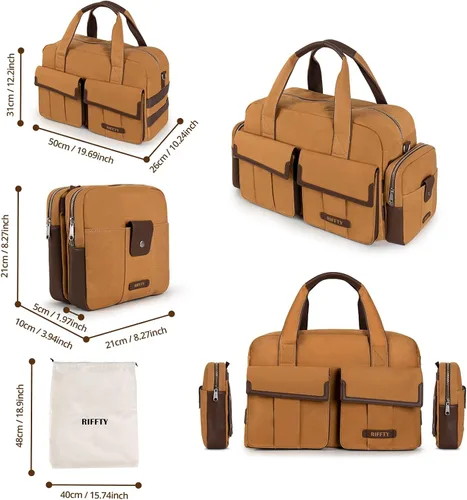 Miniatura 2 de Riffty Bolsa de lona para viajes, Coyote Brown, 3 en 1, 3 en 1