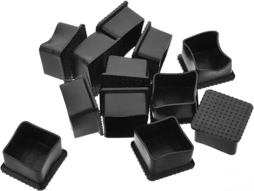 Miniatura 7 de 12 piezas de 0.79 x 0.79 pulgadas de plástico para pies cuadrados, protector de suelo deslizante para muebles, reduce el ruido, evita arañazos
