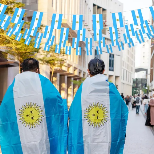Miniatura 7 de 38 banderas rectangulares de Argentina de 32.8 pies, mini bandera colgante argentina, banderas azules y blancas para decoración del hogar