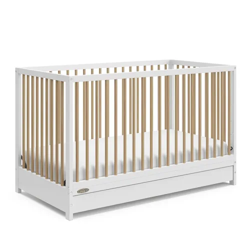 Miniatura 3 de Cuna convertible 5 en 1 con cajón Graco Teddi (Blanco con madera flotante) – Certificado GREENGUARD Gold, combinación de cuna con cajón, cajón
