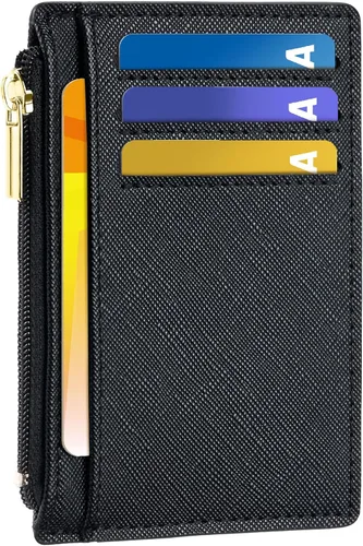 Miniatura 29 de Tipmile Tarjetero compacto para tarjetas de crédito con ventana de identificación para mujer, delgada y minimalista, bolsillo frontal, cartera