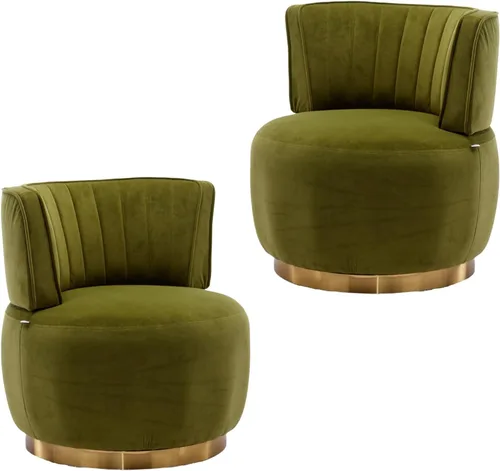 Miniatura 11 de Silla giratoria de terciopelo, sillón giratorio tapizado de 360 grados, moderno y cómodo sillón redondo para sala de estar pequeña, dormitorio