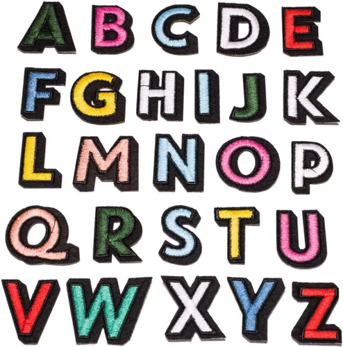 Miniatura 3 de U-Sky Parches bordados para coser o planchar Letras coloridas completas del alfabeto A-Z Personalización para bricolaje Ropa para niños