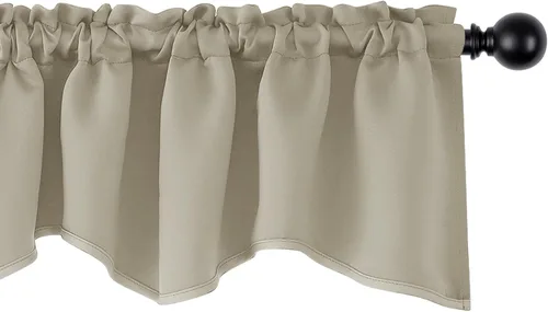 Miniatura 22 de Cenefas Deconovo festoneadas para cortinas pequeñas para oscurecimiento con barra de cortina sólida