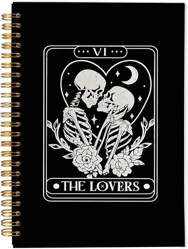 Cuaderno gótico en espiral, diario gótico para parejas, cuaderno gótico para mujeres y hombres escritura, cuaderno de espiral para parejas de 8.3 x