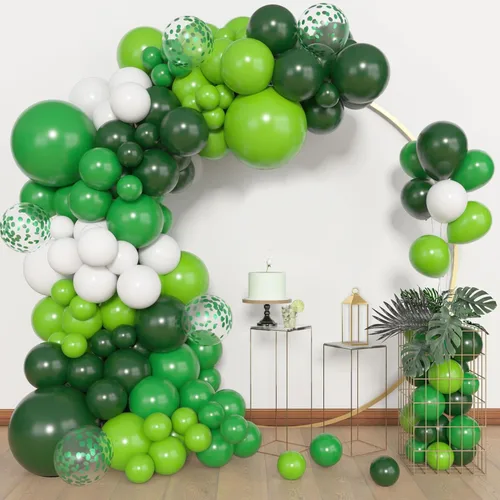 Miniatura 43 de Amandir Kit de arco de guirnalda de globos azul polvoriento, 153 piezas, diferentes tamaños de 18, 12, 10, 5 pulgadas, globos de látex azul blanco