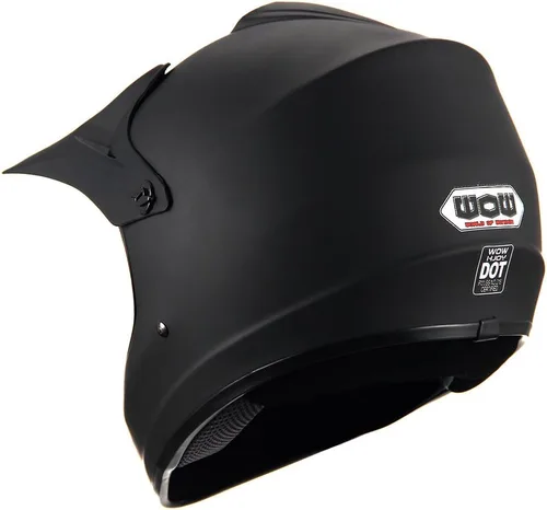 Miniatura 6 de WOW Casco de motocross para jóvenes, casco MX BMX, tela de araña, gafas + guantes negros de araña marciana, paquete HJOY-W MG