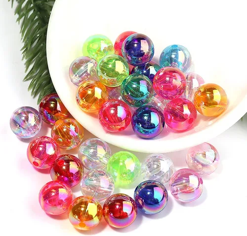Miniatura 3 de 200 cuentas redondas de acrílico AB de 0.394 pulgadas (0.394 in) de colores mezclados al azar para hacer joyas, abalorios de plástico para pulseras