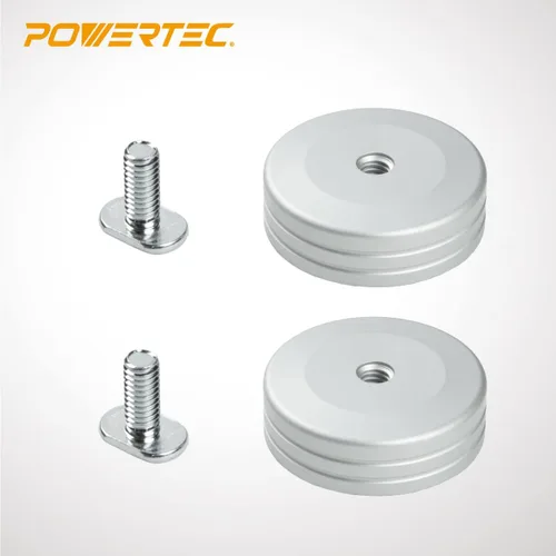 Miniatura 2 de POWERTEC 71669 Tope de pista en T redonda para piezas de trabajo circulares y en ángulo, bloque de parada de pista en T para carpintería, lijado