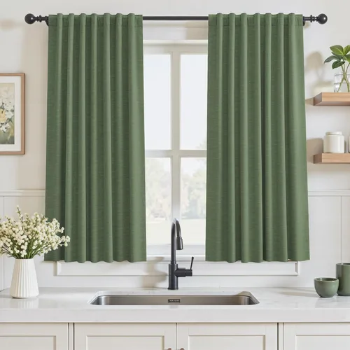 Miniatura 19 de Cortinas opacas de 54 pulgadas de largo para dormitorio, sala de estar, cortinas beige con aislamiento térmico, oscurecimiento de la habitación