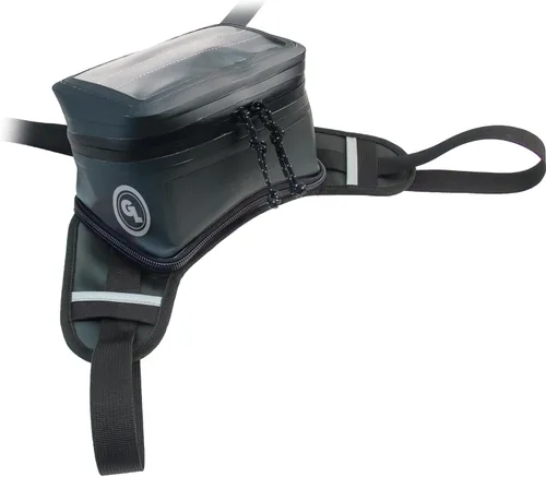 Miniatura 16 de Bolsa de tanque enrollable gris Giant Loop, bolsa de tanque impermeable minimalista para motocicleta, capacidad de 1.5 litros, se adapta a cualquier