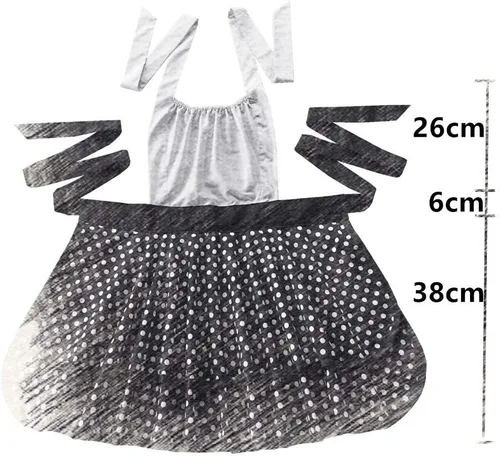 Miniatura 7 de Hyzrz Lindo delantal retro vintage de criada a lunares delantales de cocina para mujeres, damas y niñas (azul)