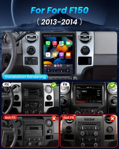 Miniatura 2 de Radio de coche para Ford F150 2013 2014: CPU de 8 núcleos, pantalla táctil de 12.1 pulgadas estéreo con CarPlay Android Auto 5G WiFi GPS Bluetooth