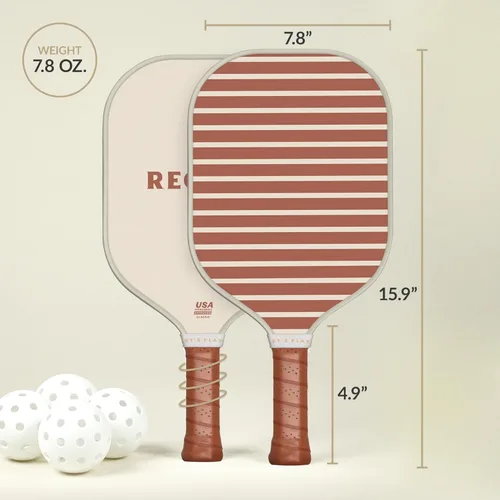 Recess Premium Pickleball Paddle - Superficie de fibra de vidrio fuerte y duradera, ligera, núcleo de panal y asas de agarre cómodas, torneo o juego