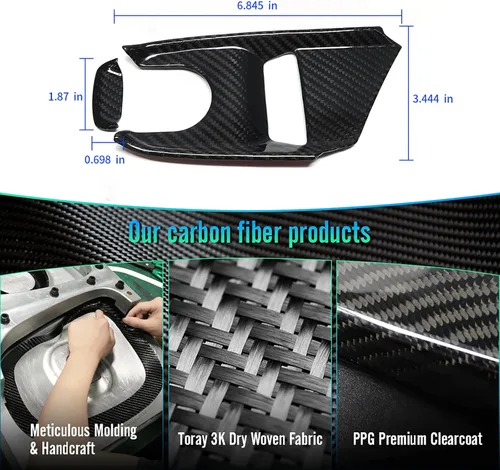 Miniatura 9 de 2 piezas Adorno de Base de Palanca de Cambios de Fibra de Carbono Genuina para Corvette C8 Z51 Z06 ZR1 Coupe HTC Stingray 2020 2021 2022 2023 2024