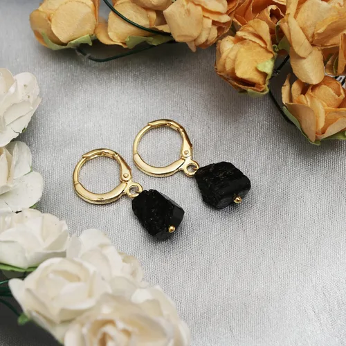 Miniatura 62 de Gempires Handmade Gemstone Hoop Earrings Raw Crystal Dangle Jewelry Hypoallergenic Gold Plated Lightweight Elegant Jewelry Gifts For Women